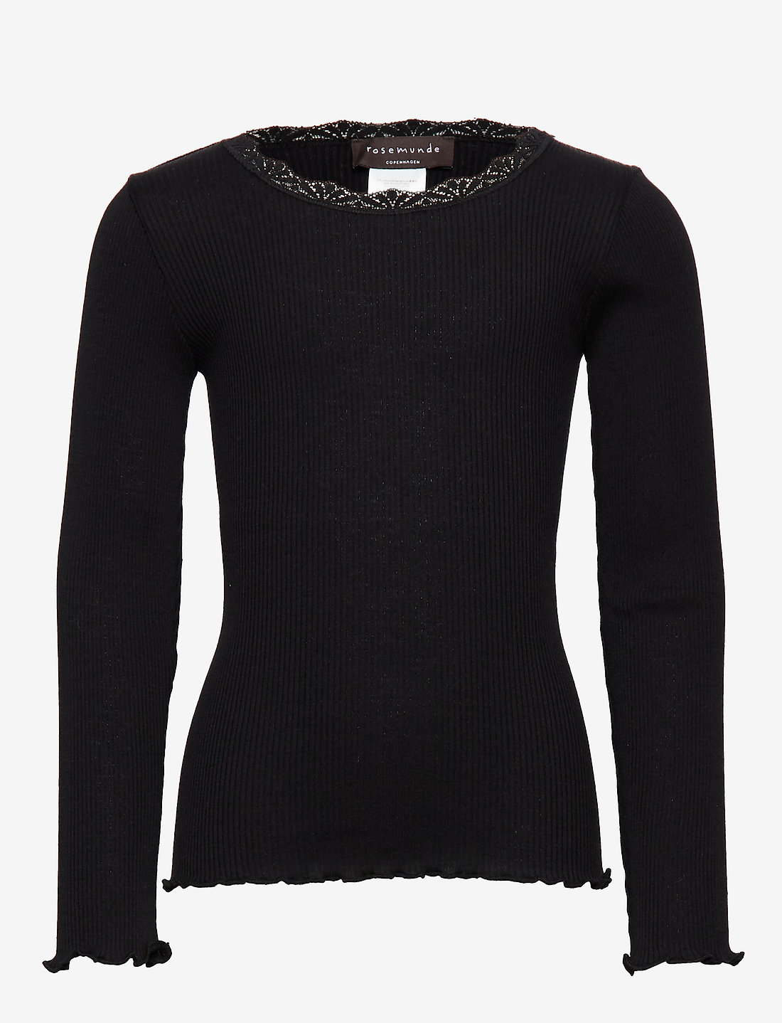 Rosemunde Kids - RKBeatha LS Lace Top - langærmede t-shirts - black - 0