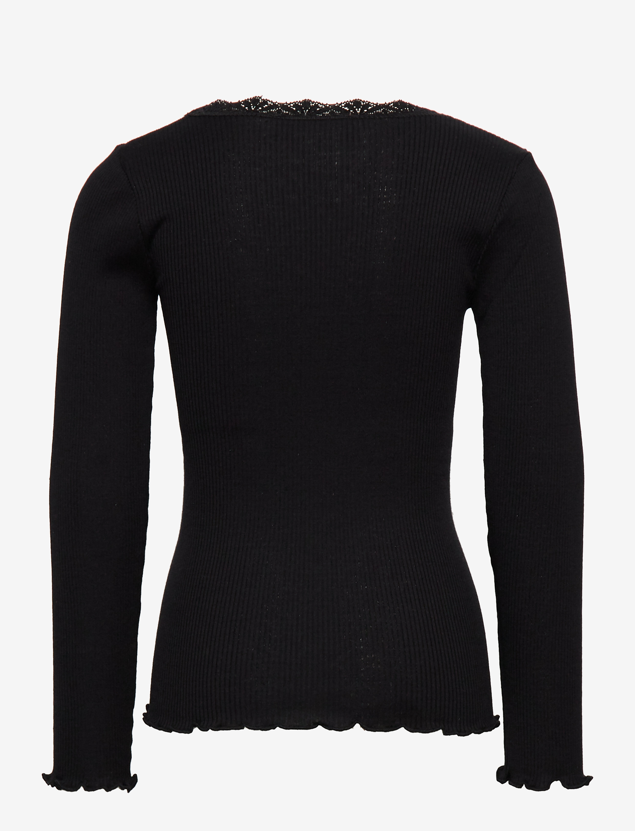 Rosemunde Kids - RKBeatha LS Lace Top - langærmede t-shirts - black - 1