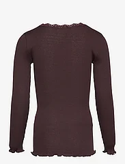 Rosemunde Kids - Silk t-shirt ls w/ lace - pikkade varrukatega t-särgid - black brown - 1