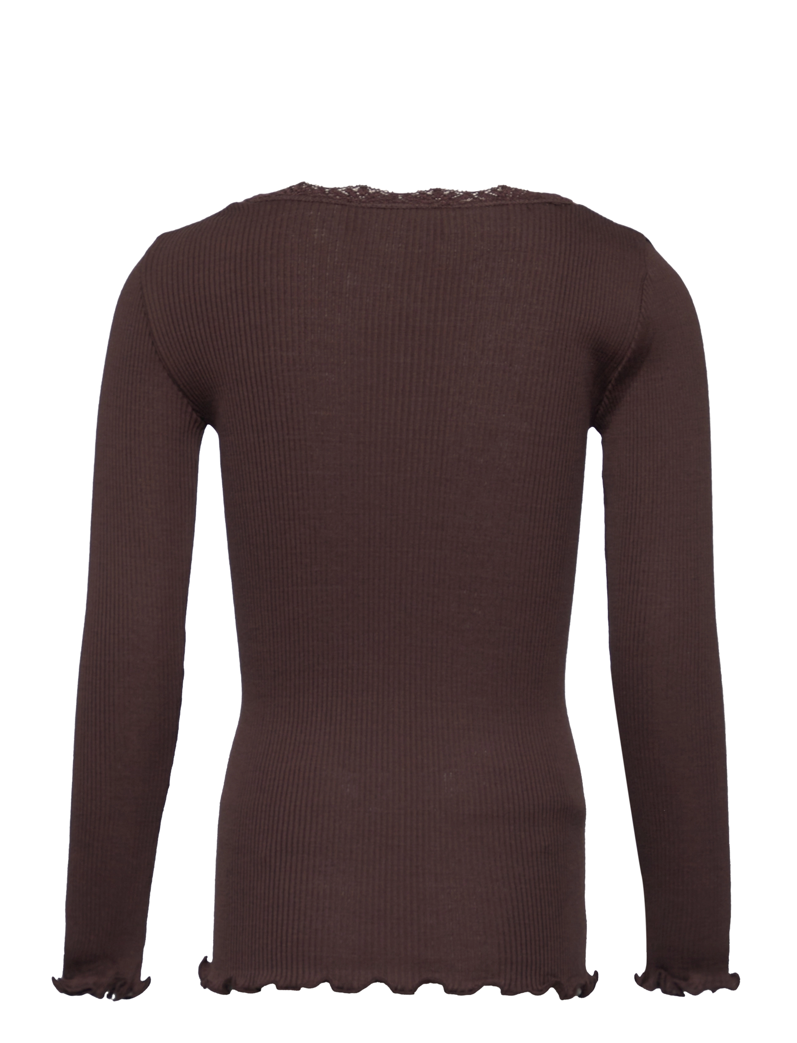 Rosemunde Kids - RKBeatha LS Lace Top - langærmede t-shirts - coffee bean - 1