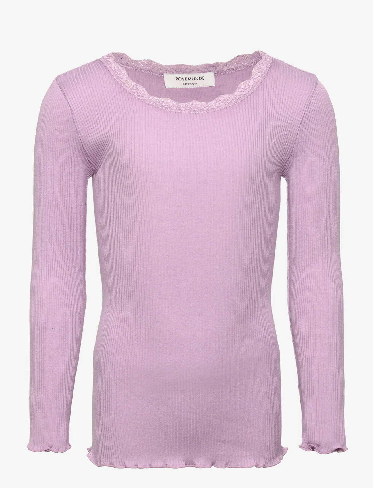 Rosemunde Kids - Silk t-shirt ls w/ lace - langärmelige - lavender frost - 0
