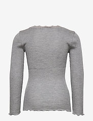 Rosemunde Kids - Silk t-shirt w/ lace - langärmelig - light grey melange - 1