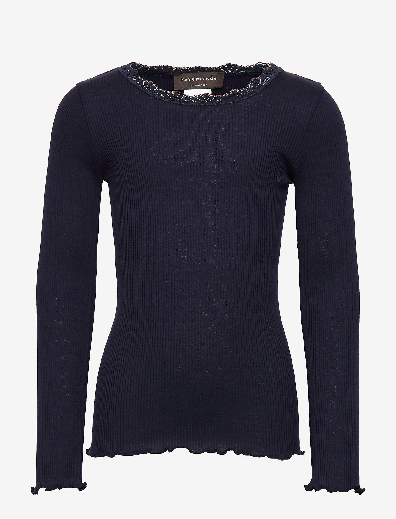 Rosemunde Kids - RKBeatha LS Lace Top - långärmade t-shirts - navy - 0
