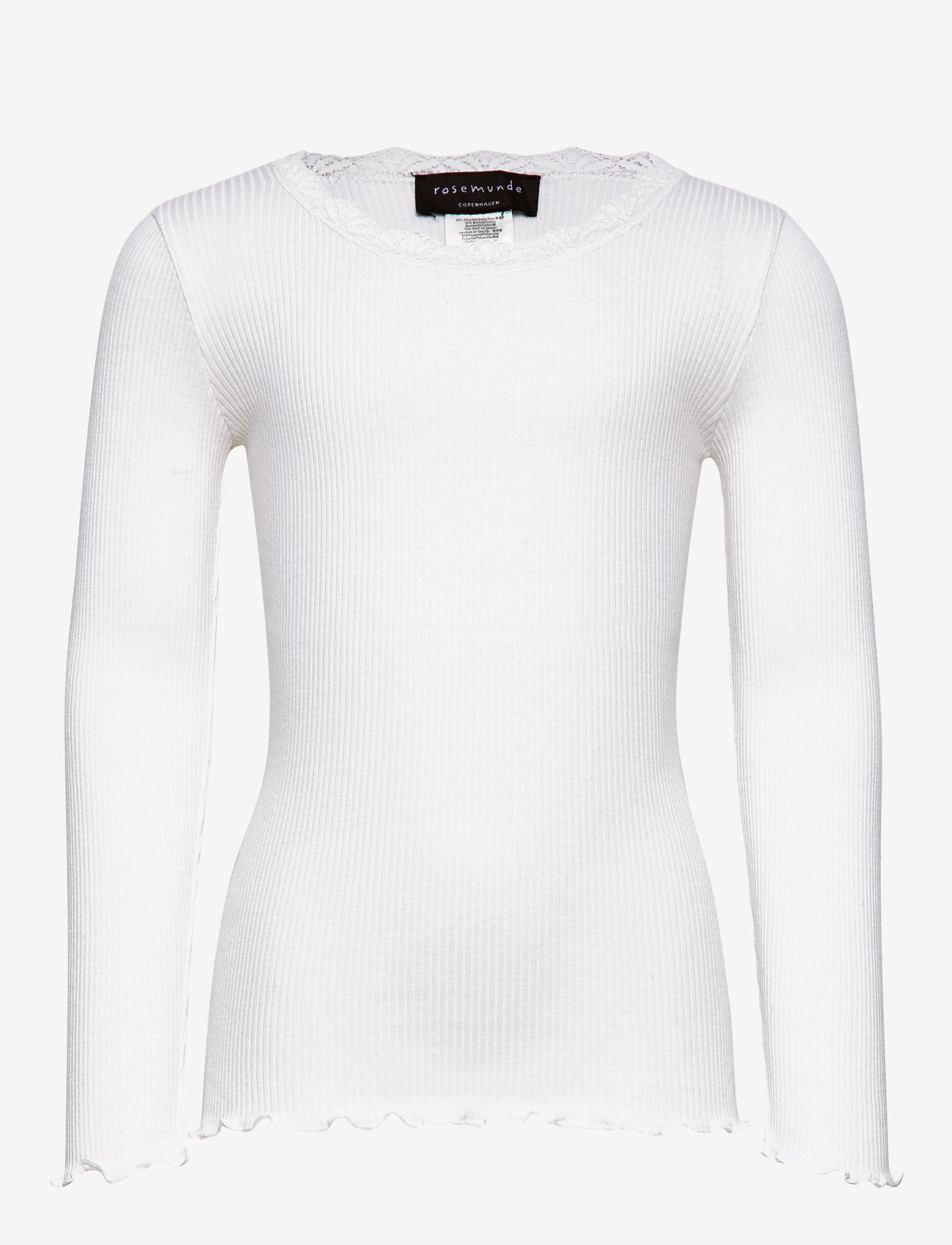 Rosemunde Kids - Silk t-shirt w/ lace - langärmelig - new white - 0