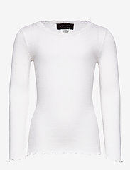 Silk t-shirt ls w/ lace - NEW WHITE