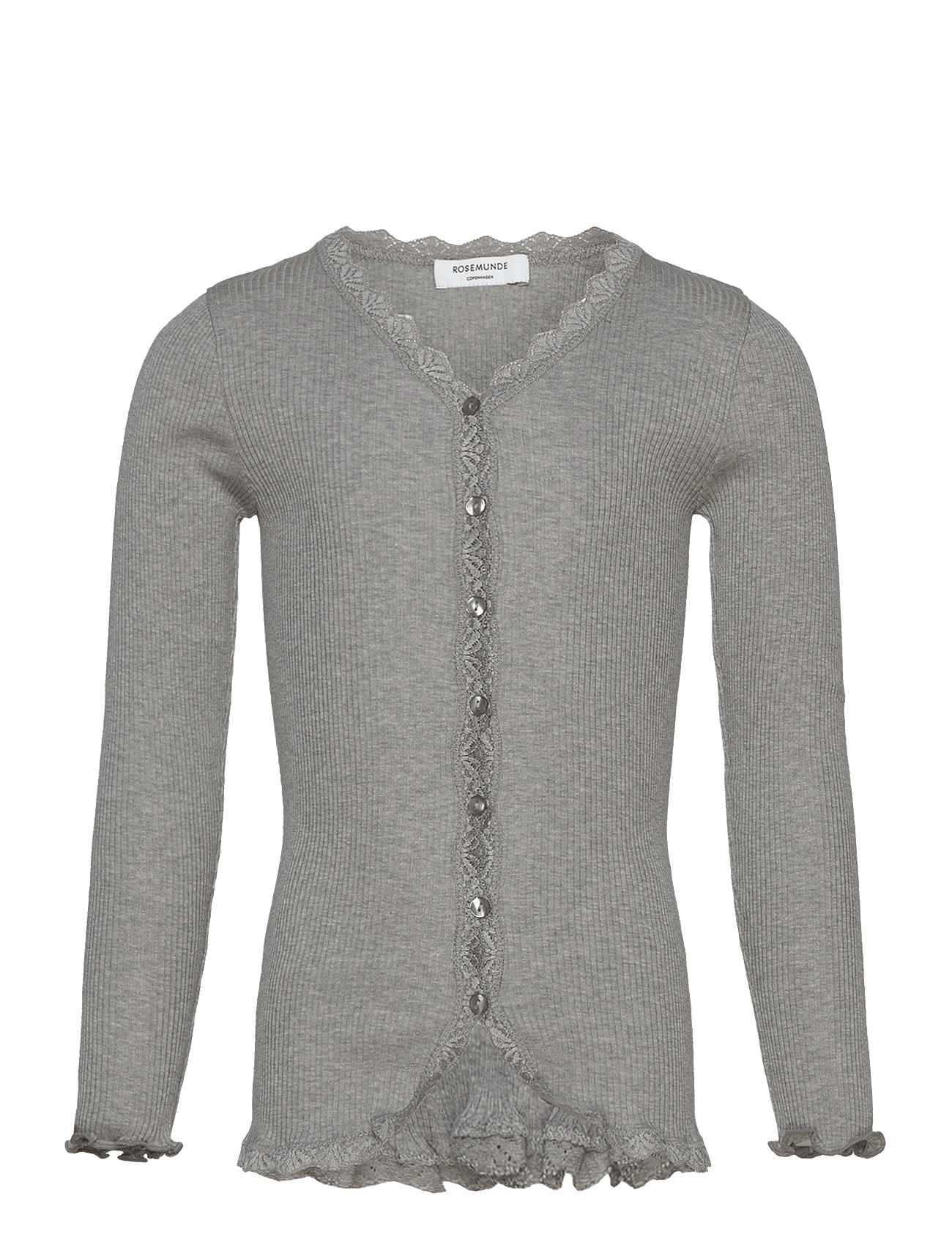 RKBeatha LS Cardigan w/ lace - LIGHT GREY MELANGE