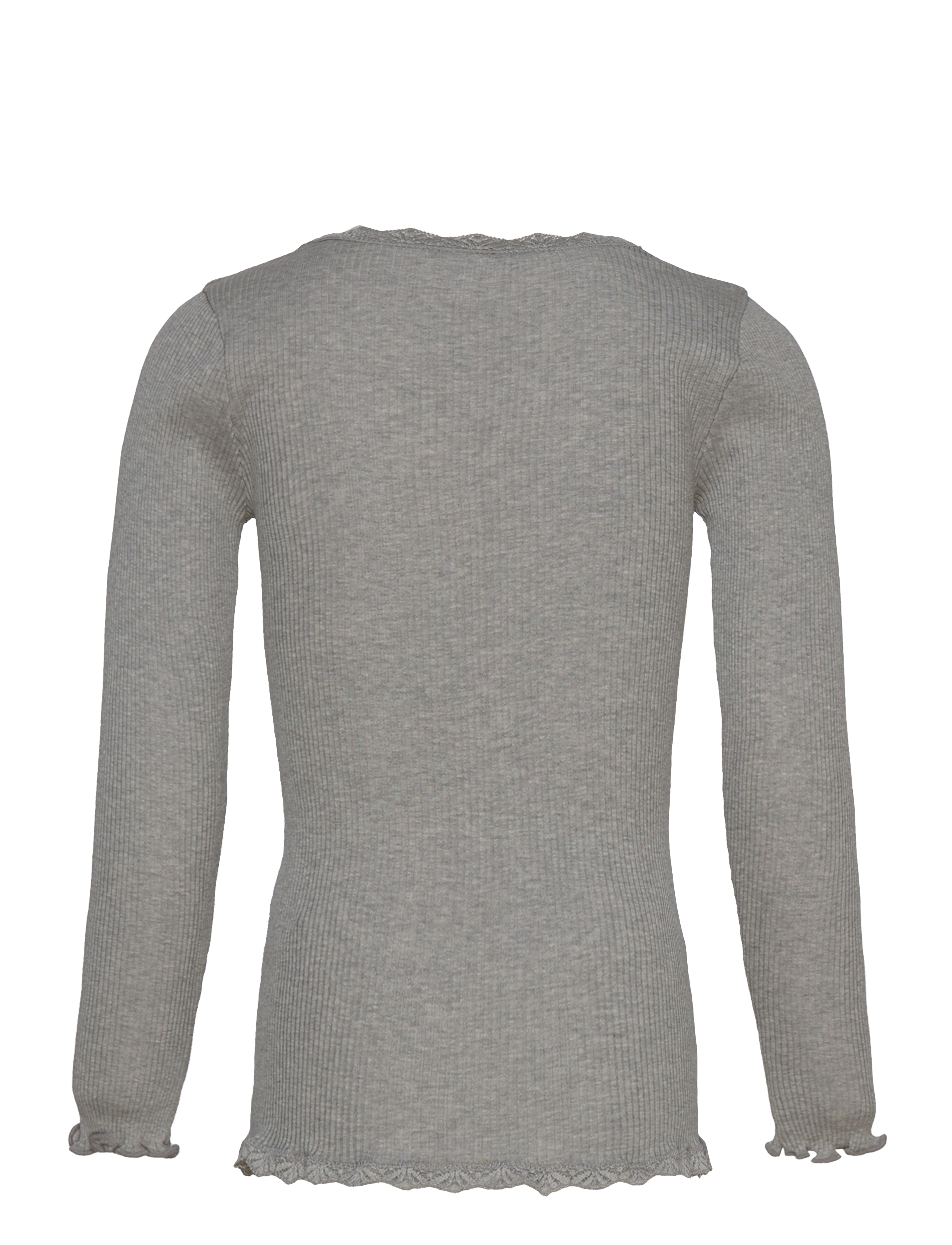 Rosemunde Kids - RKBeatha LS Cardigan w/ lace - hnepptar peysur - light grey melange - 1