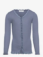 Silk cardigan regular ls w/ lace - PARIS BLUE