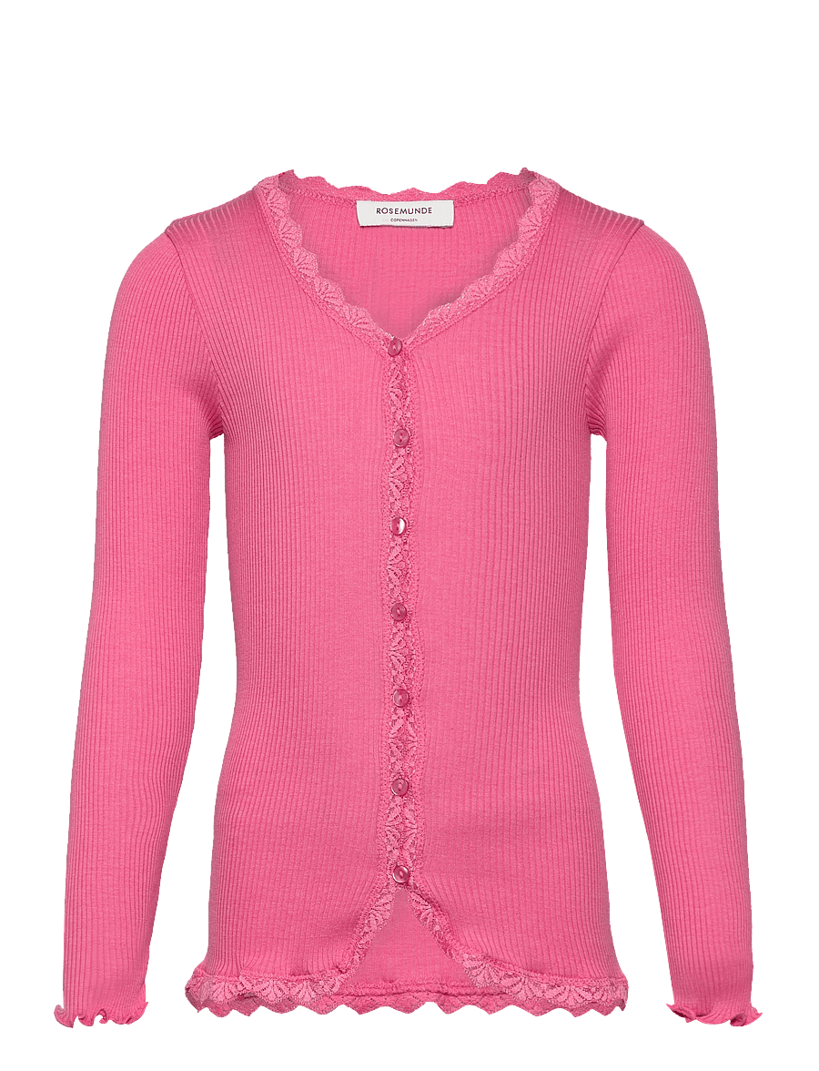 Rosemunde Kids - RKBeatha LS Cardigan w/ lace - cardigans - sugar plum - 0