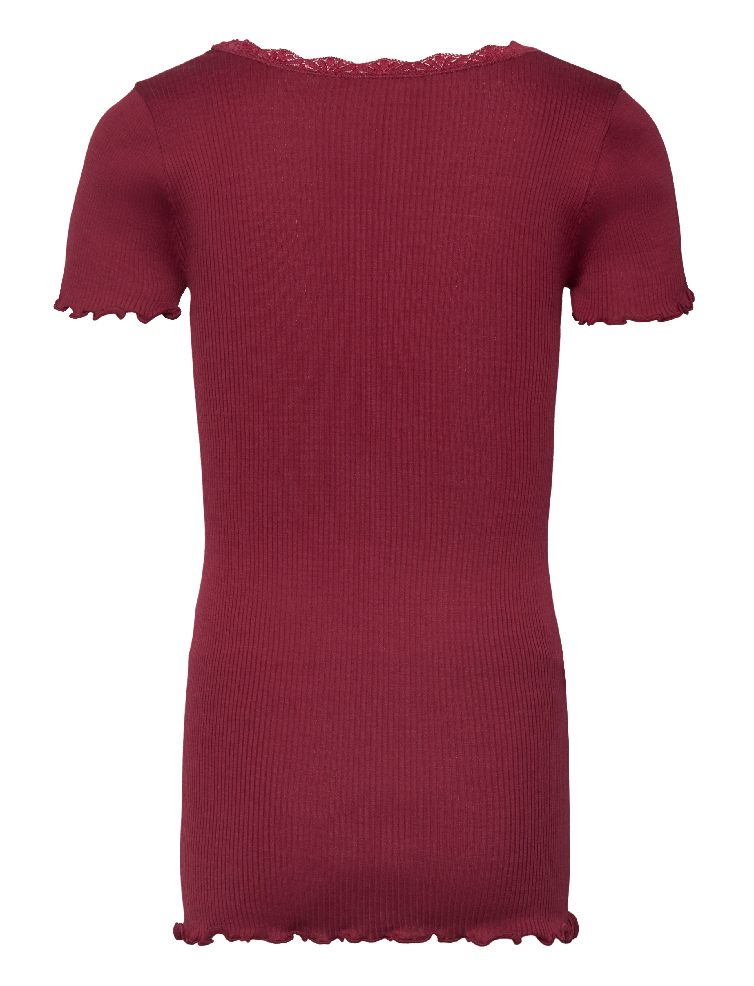 Rosemunde Kids - Silk t-shirt w/ lace - cabernet - 1