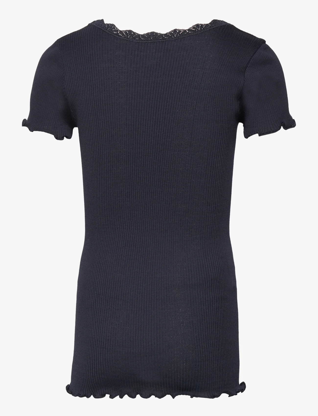 Rosemunde Kids - Silk t-shirt w/ lace - marškinėliai trumpomis rankovėmis - navy - 1