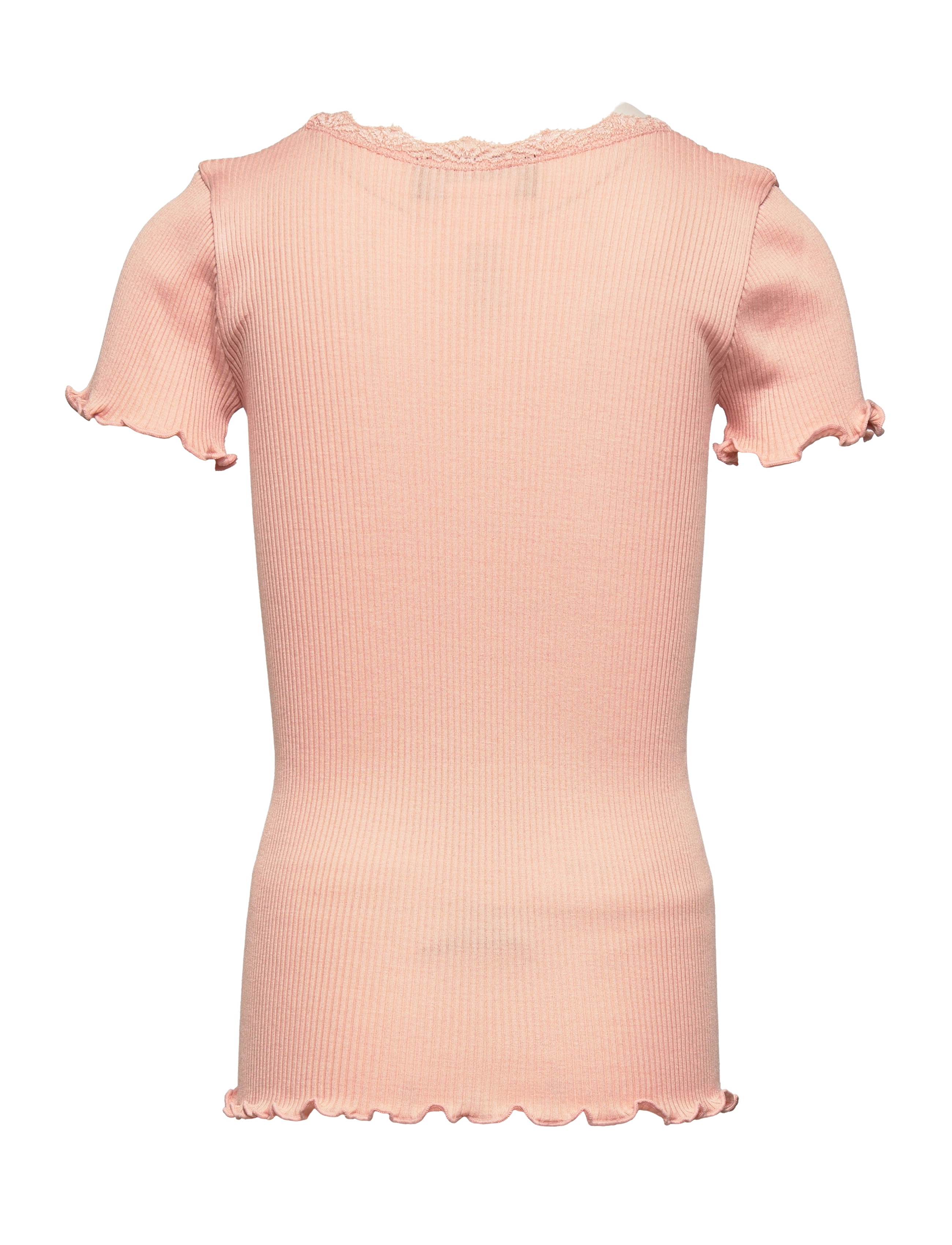 Rosemunde Kids - Silk t-shirt w/ lace - peachy rose - 1
