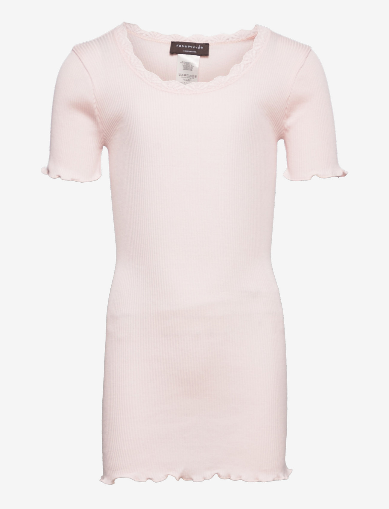 Rosemunde Kids - Silk t-shirt  ss w/ lace - lühikeste varrukatega t-särgid - rose cloud - 0