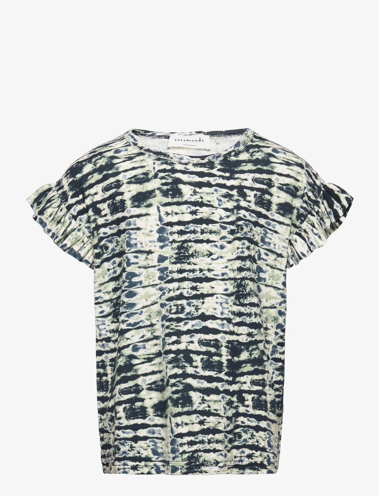 Rosemunde Kids - T-shirt ss - lyhythihaiset t-paidat - blue striped tie dye print - 0