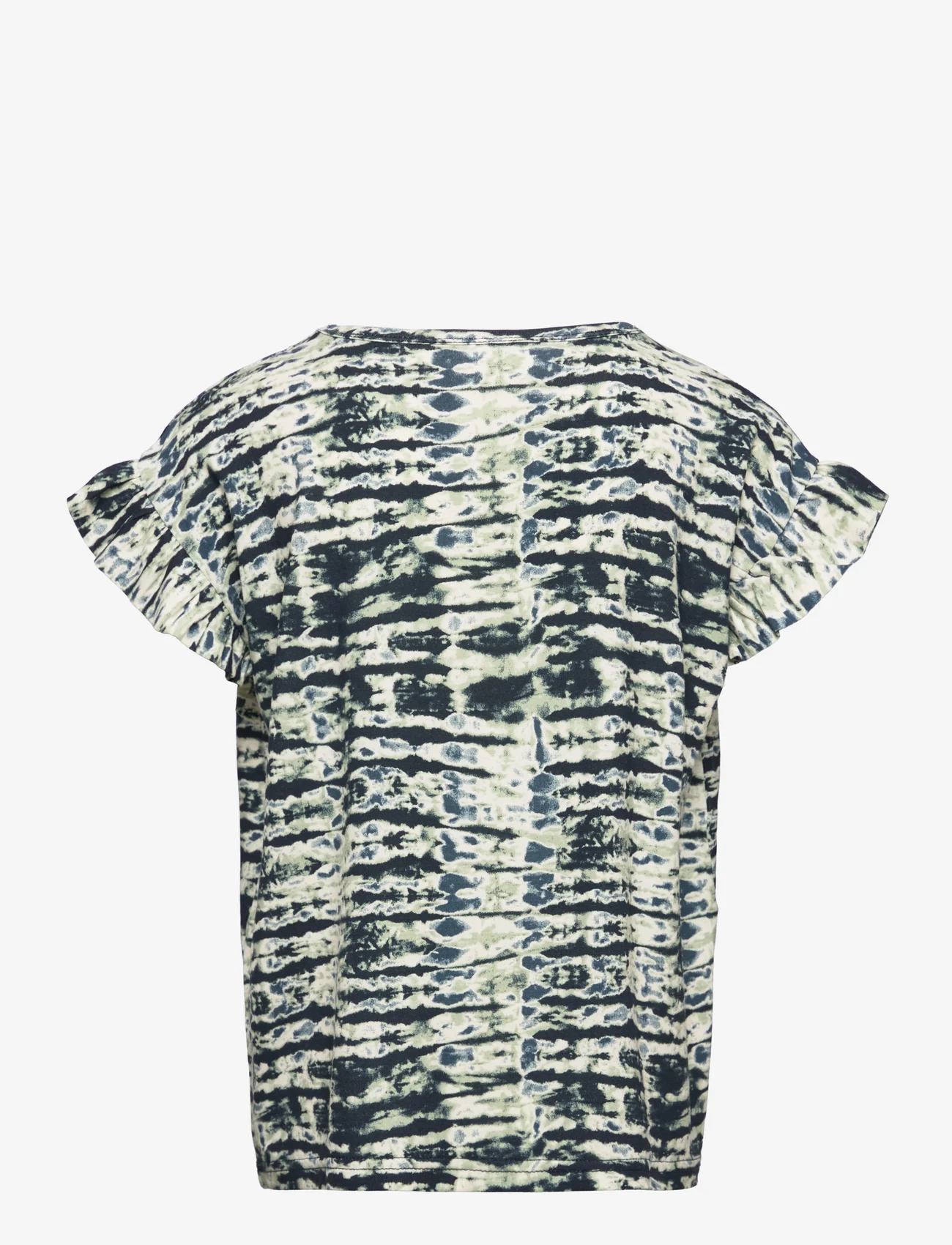 Rosemunde Kids - T-shirt ss - lyhythihaiset t-paidat - blue striped tie dye print - 1