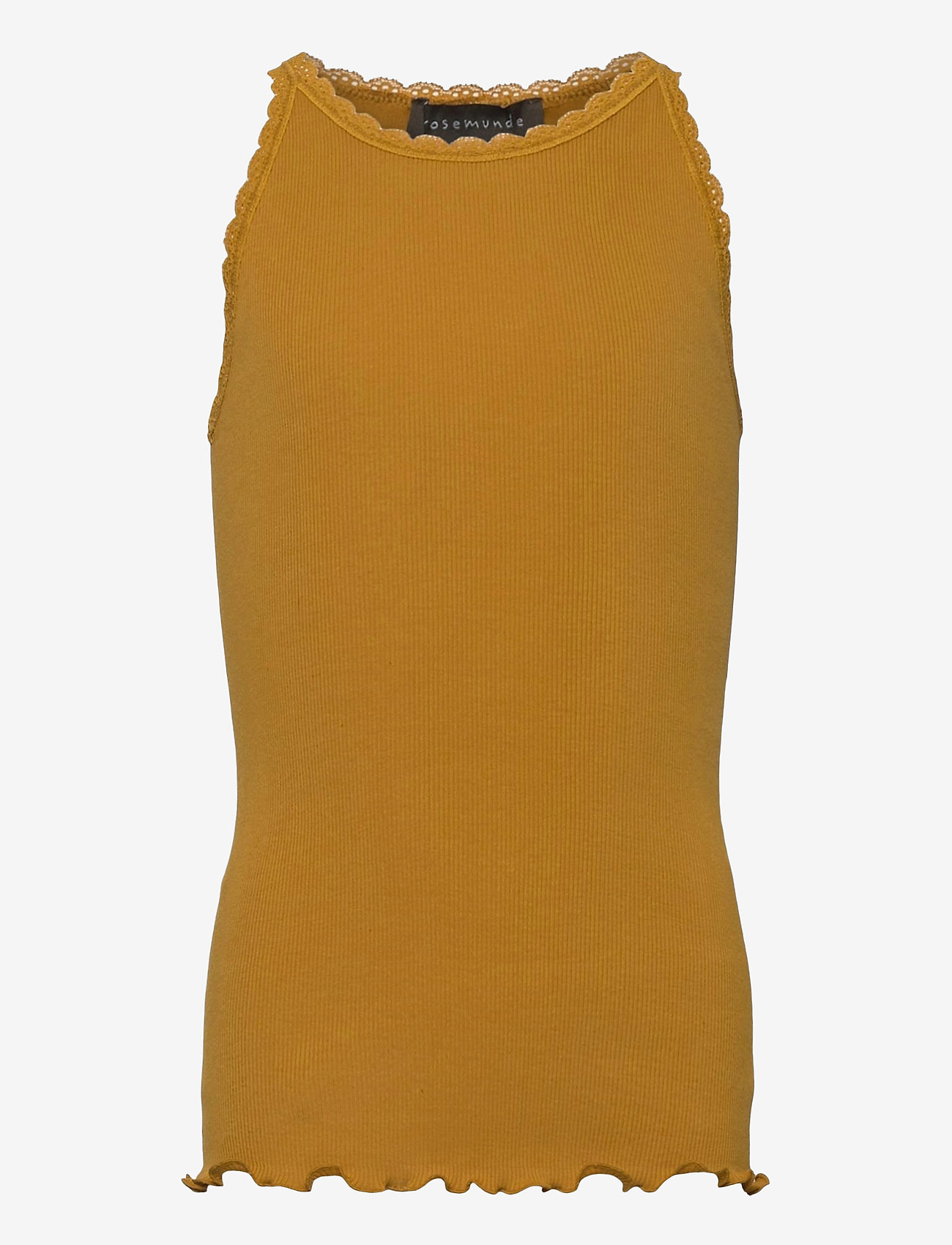 Rosemunde Kids - Organic top regular w/ lace - golden mustard - 0