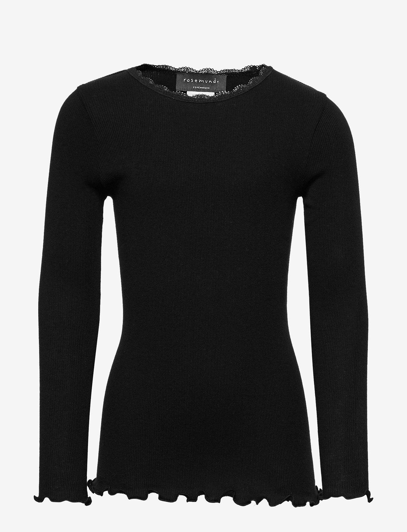 Rosemunde Kids - Organic t-shirt  regular ls w/ lace - pikkade varrukatega t-särgid - black - 0