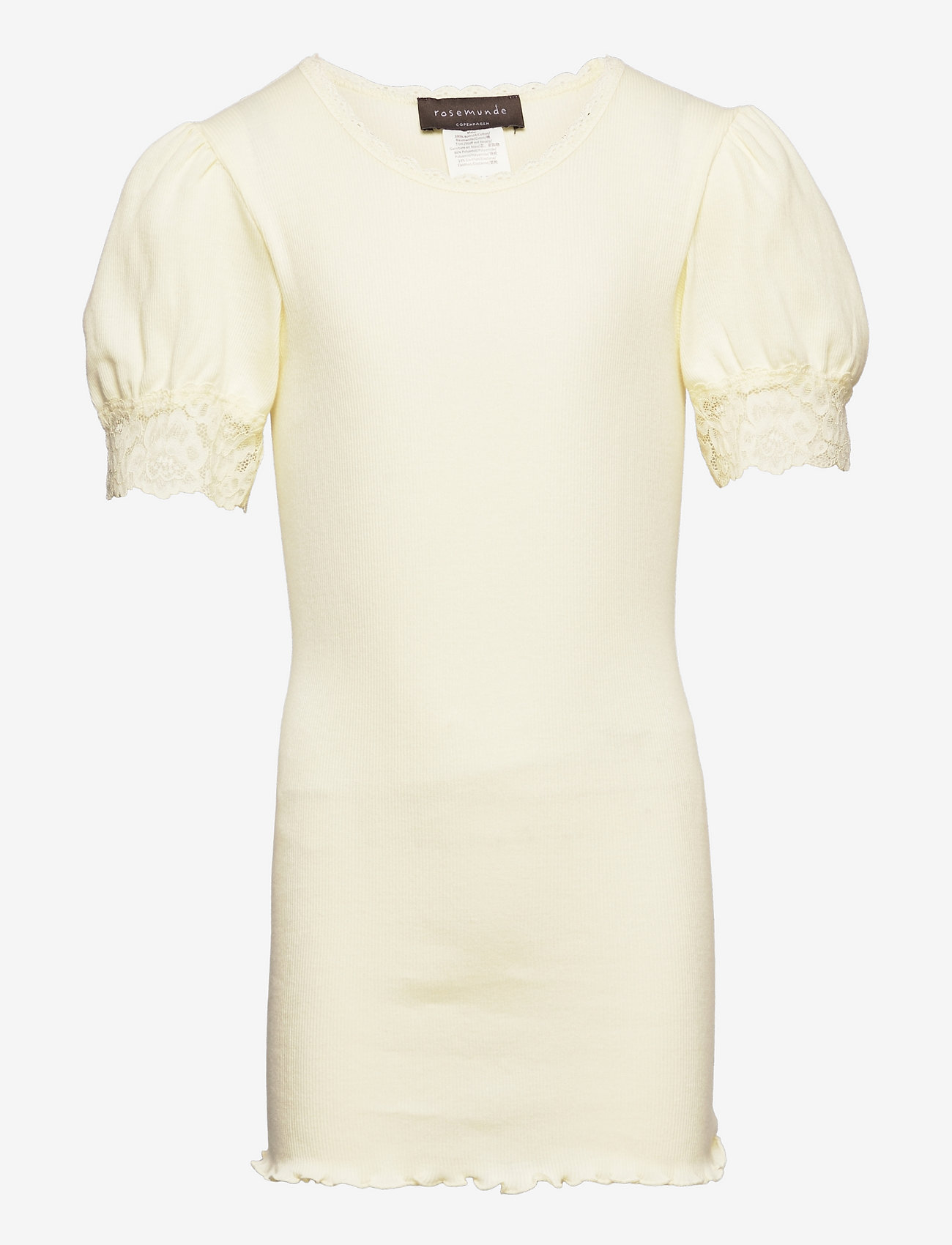 Rosemunde Kids - Organic t-shirt w/ lace - pale yellow - 0