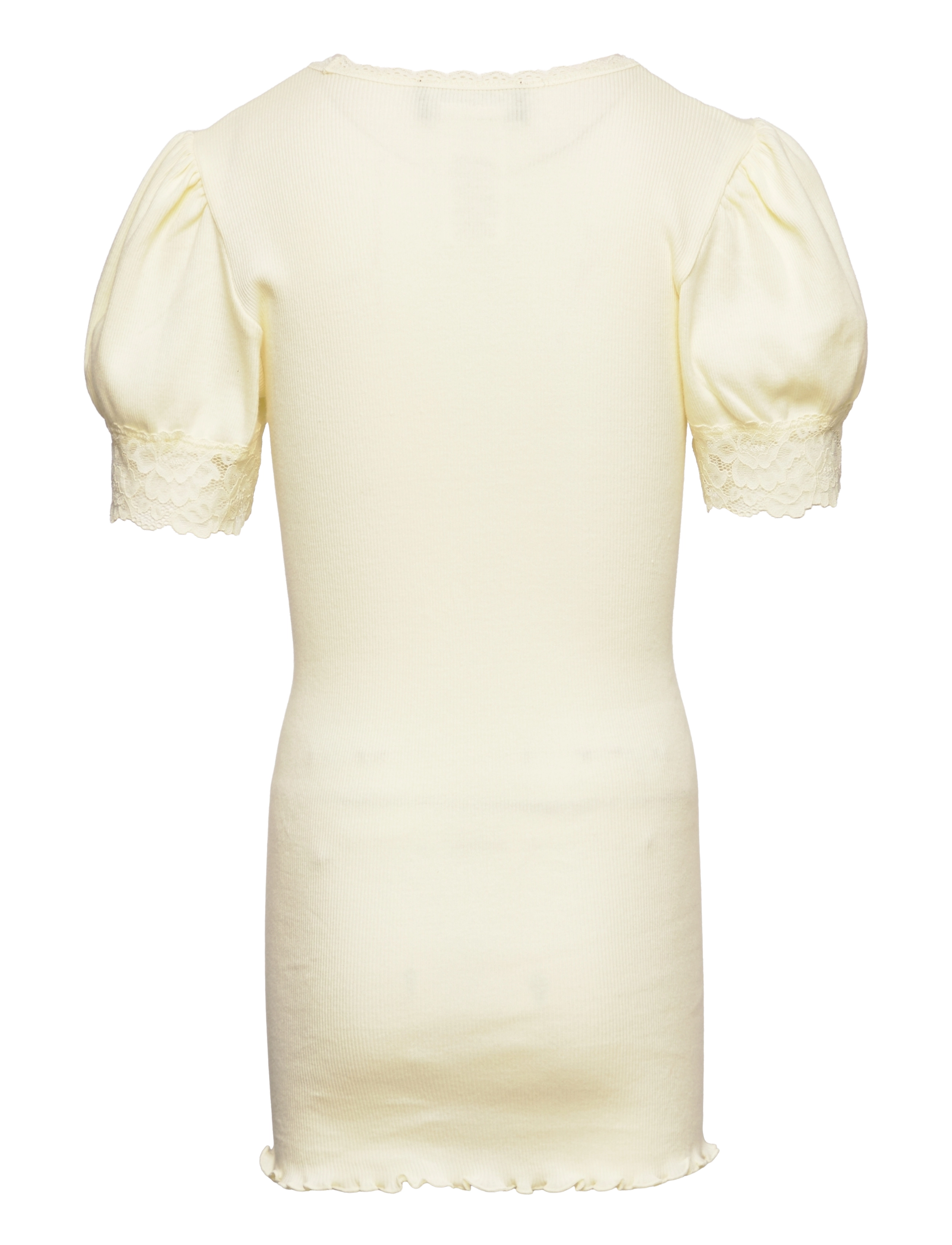 Rosemunde Kids - Organic t-shirt w/ lace - pale yellow - 1