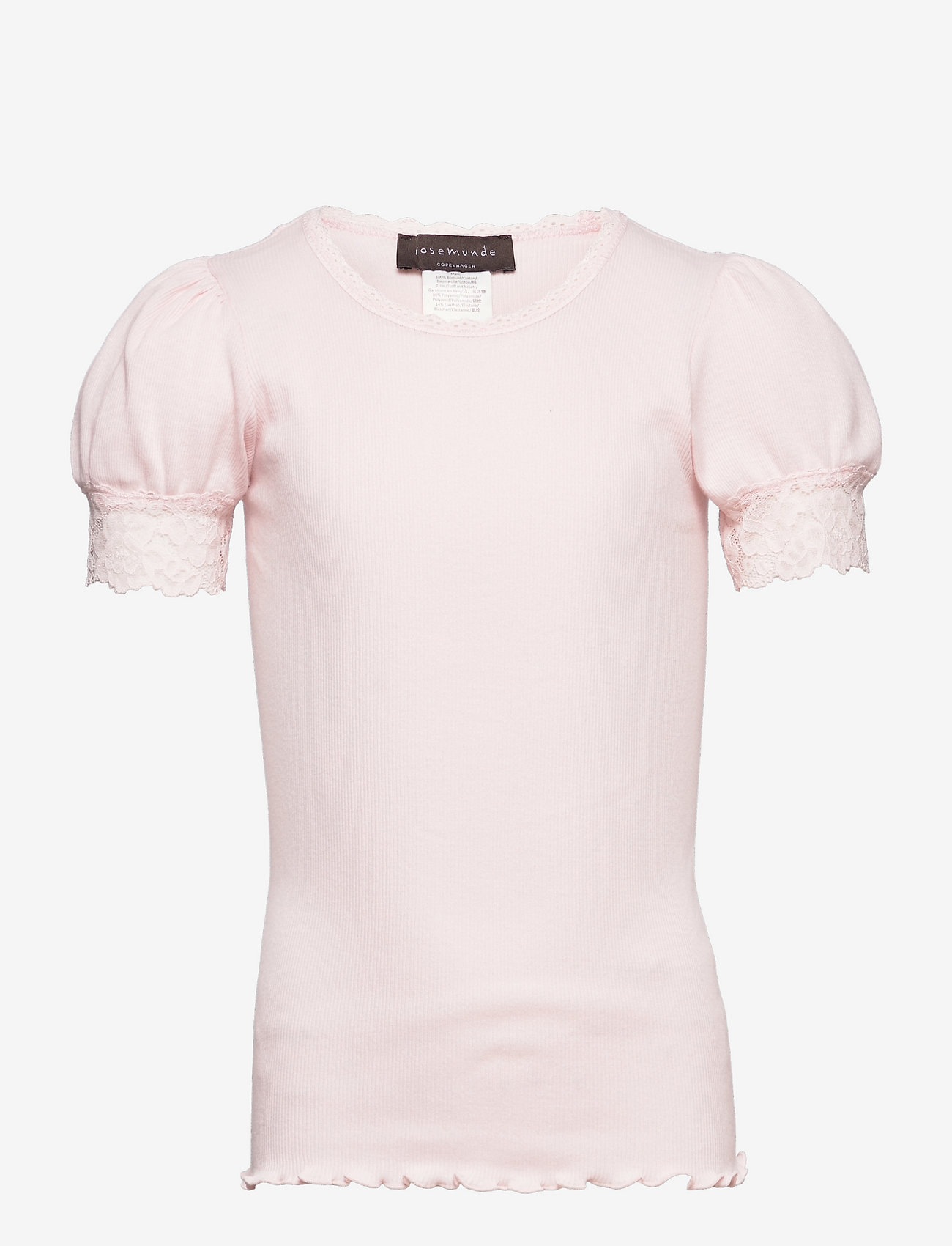 Rosemunde Kids - Organic t-shirt w/ lace - rose cloud - 0