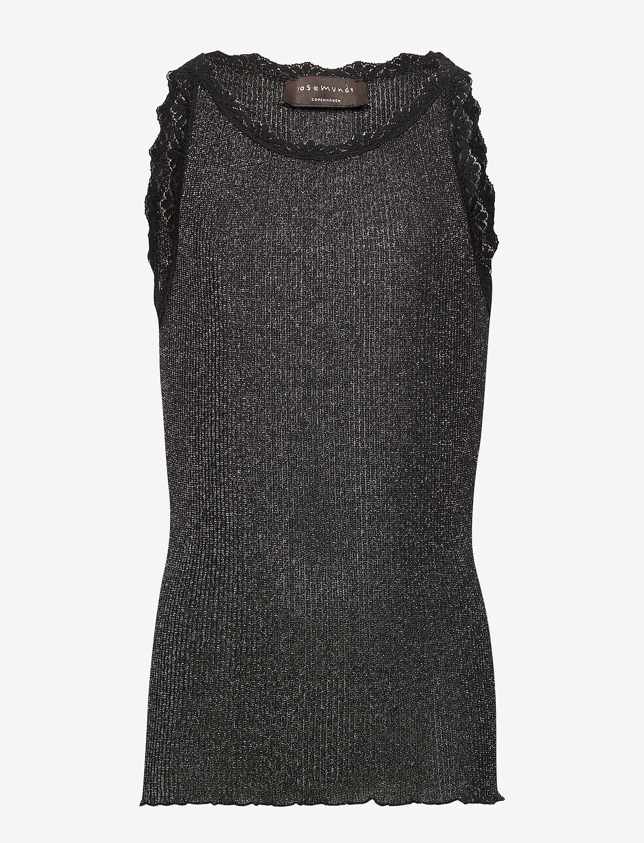 Rosemunde Kids - Silk top regular w/ lurex - black silver shine - 0