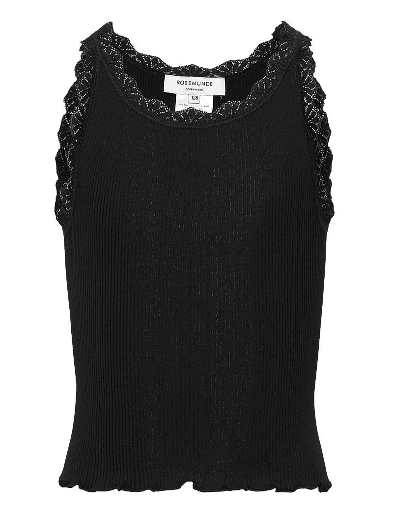 Rosemunde Kids - RKBeatha SL top w/ lace - linnen - black - 0