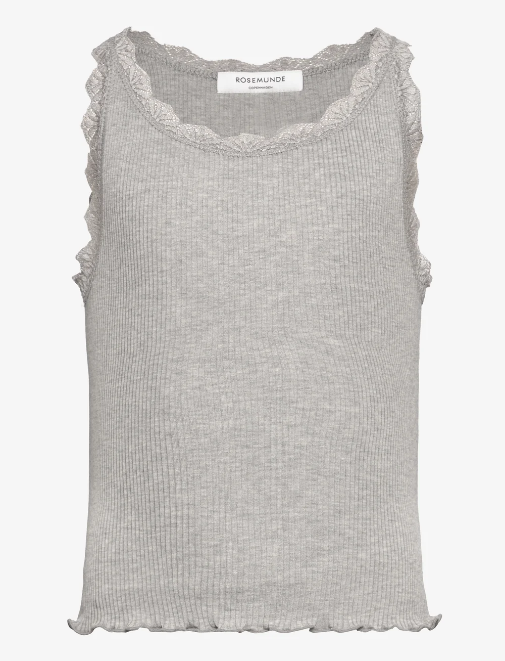 Rosemunde Kids - RKBeatha SL top w/ lace - linnen - light grey melange - 0