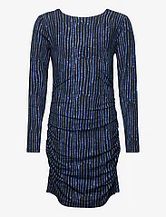 Rosemunde Kids - Viscose dress - langærmede hverdagskjoler - blue uneven stripe print - 0