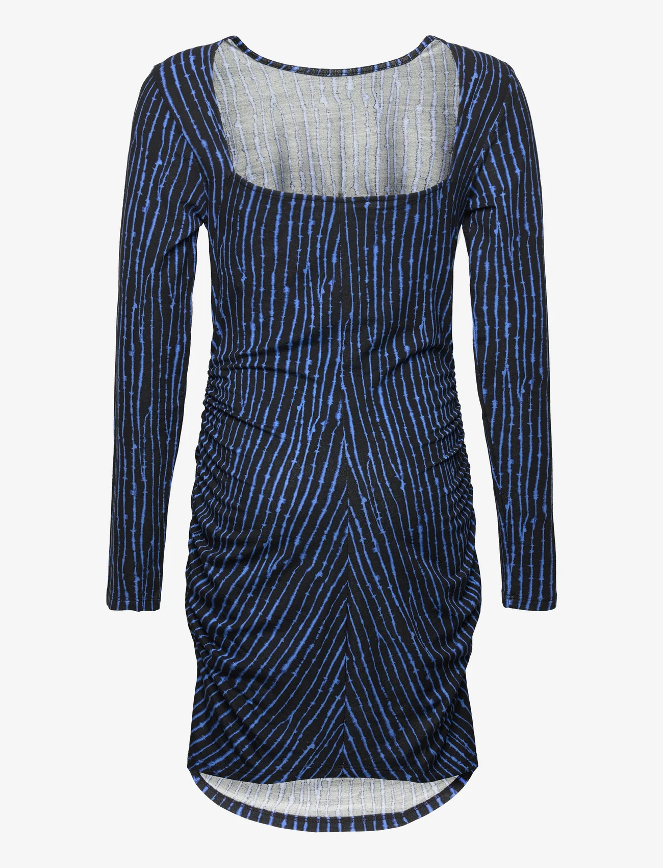 Rosemunde Kids - Viscose dress - long-sleeved casual dresses - blue uneven stripe print - 1