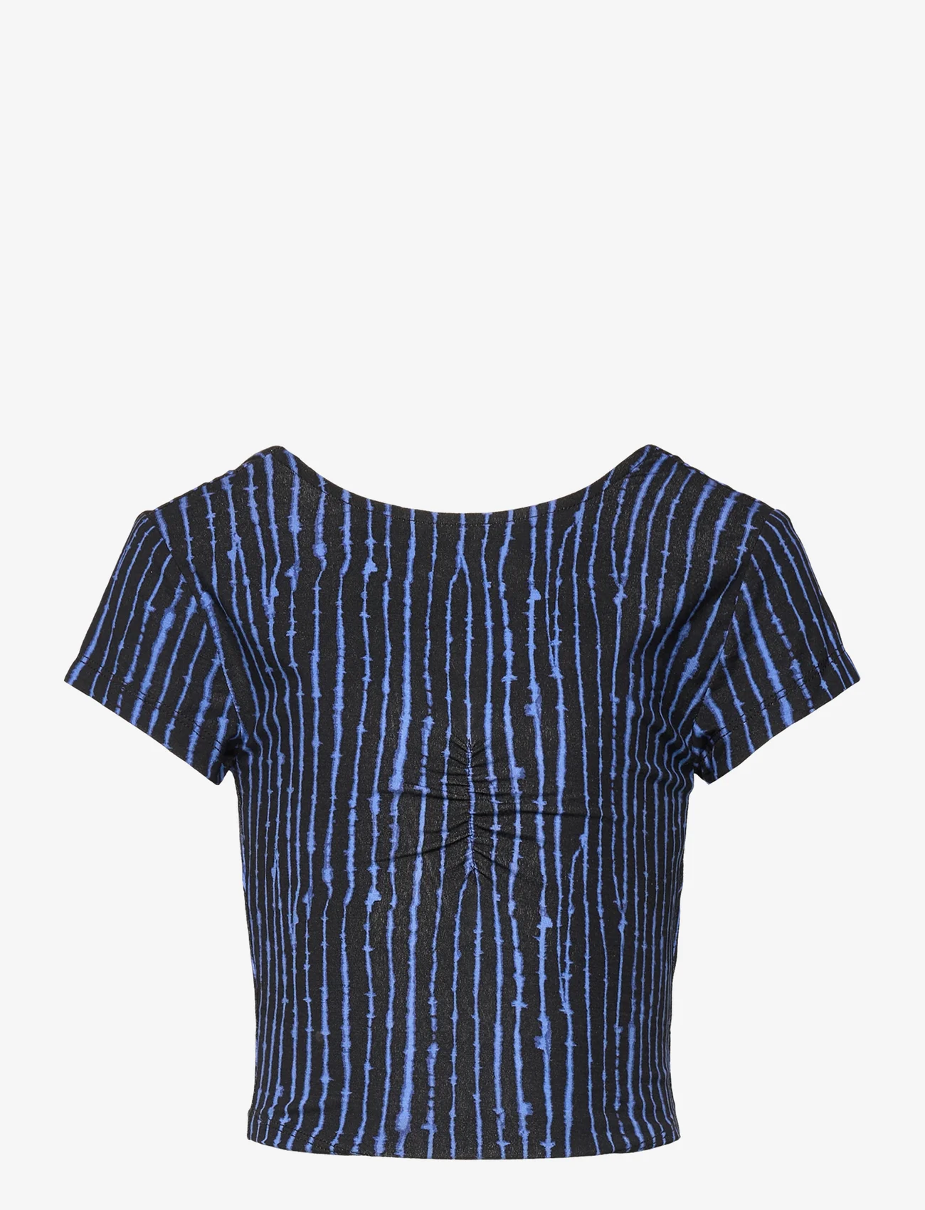Rosemunde Kids - Viscose t-shirt - kurzärmelige - blue uneven stripe print - 0