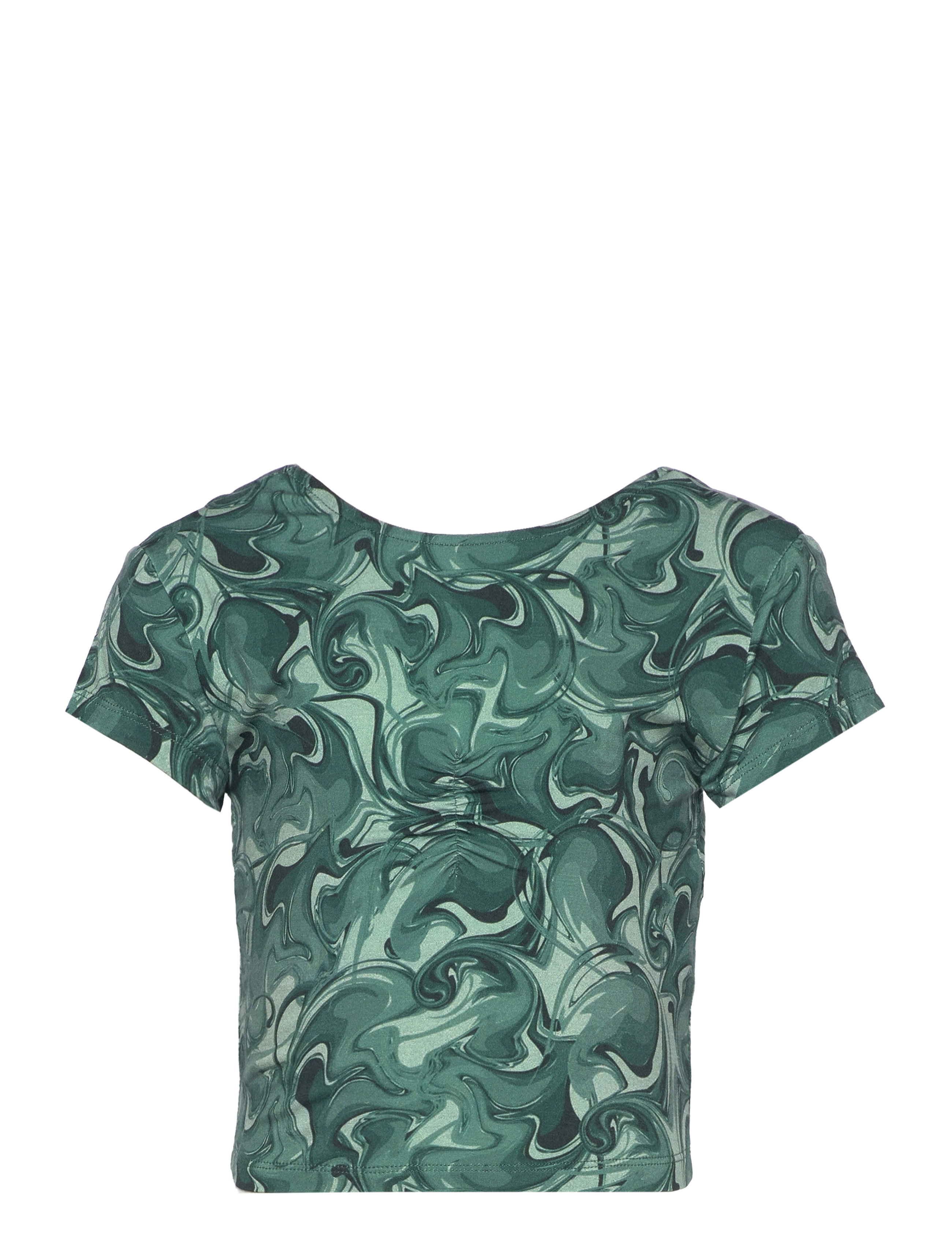 Rosemunde Kids Viscose t-shirt - Tøj - EUCALYPTUS SWIRL PRINT / green
