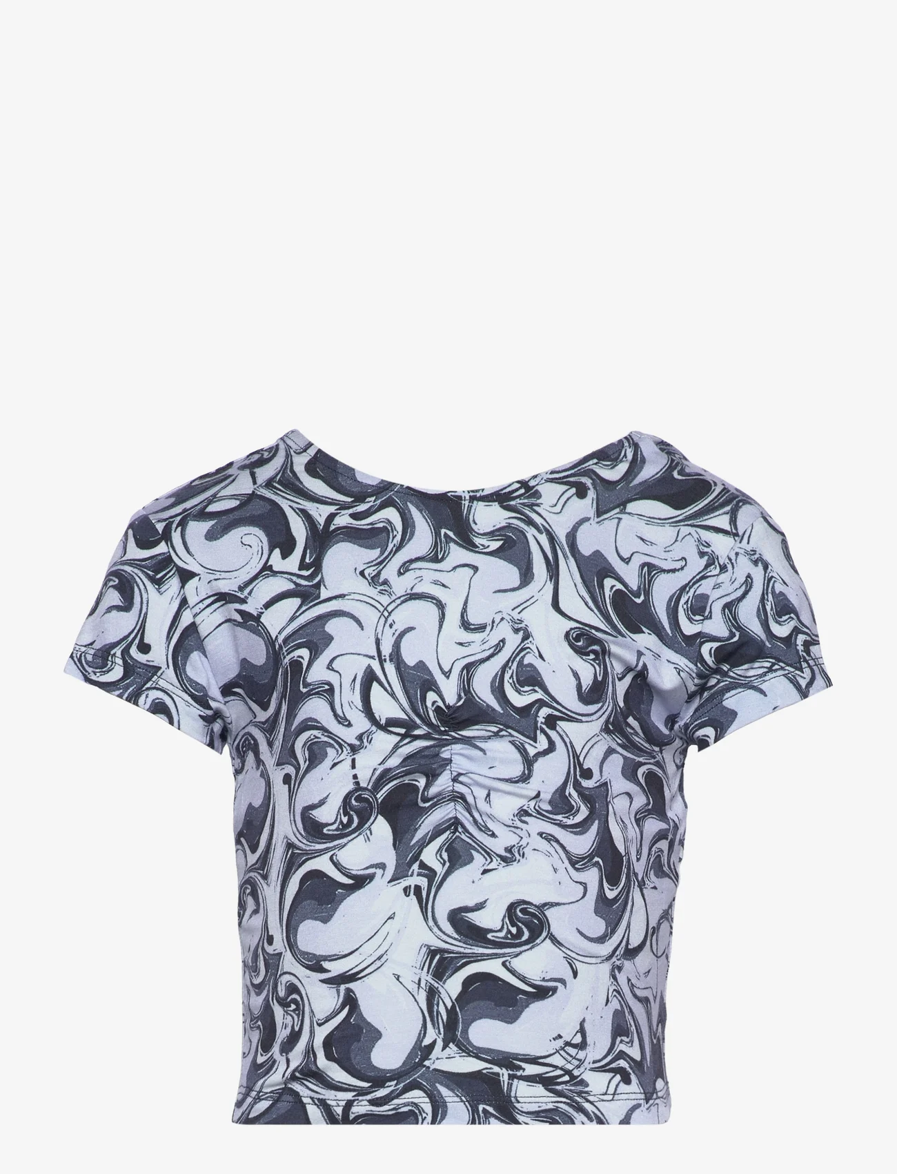 Rosemunde Kids - Viscose t-shirt - short-sleeved t-shirts - navy swirl print - 0