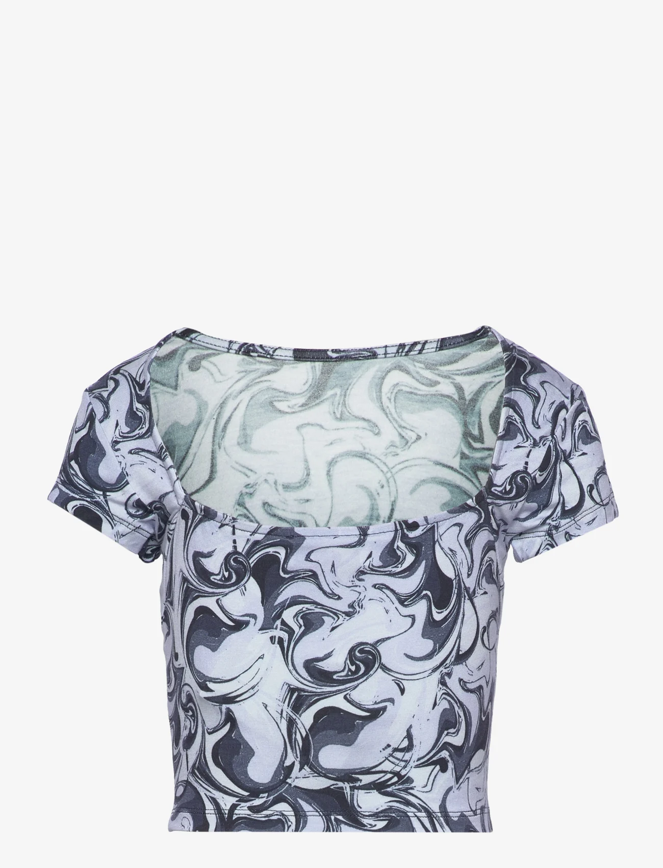 Rosemunde Kids - Viscose t-shirt - short-sleeved t-shirts - navy swirl print - 1