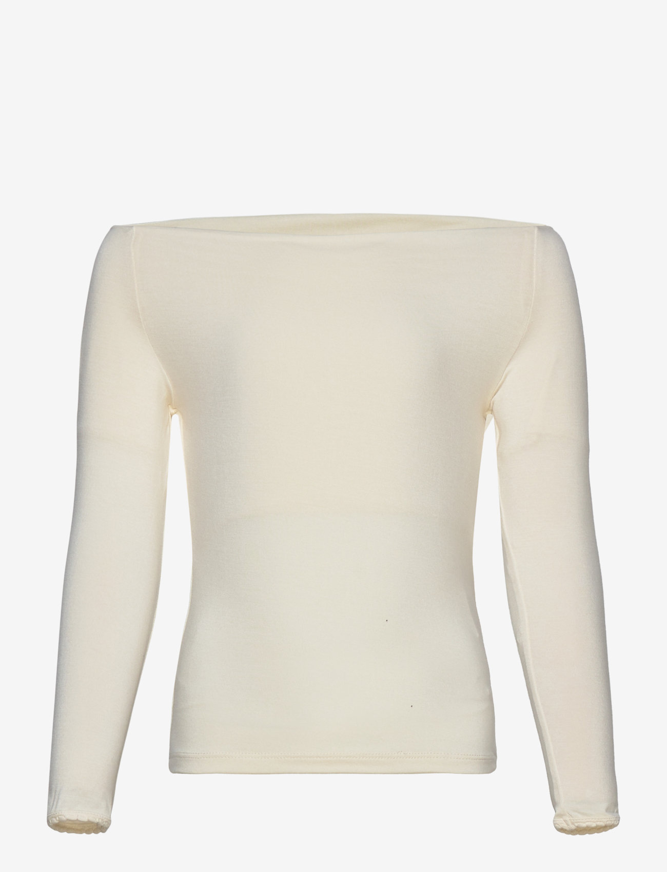 Rosemunde Kids - Viscose long sleeve off shoulder to - långärmade t-shirts - ivory - 0