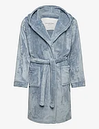 Fleece robe - DUSTY BLUE