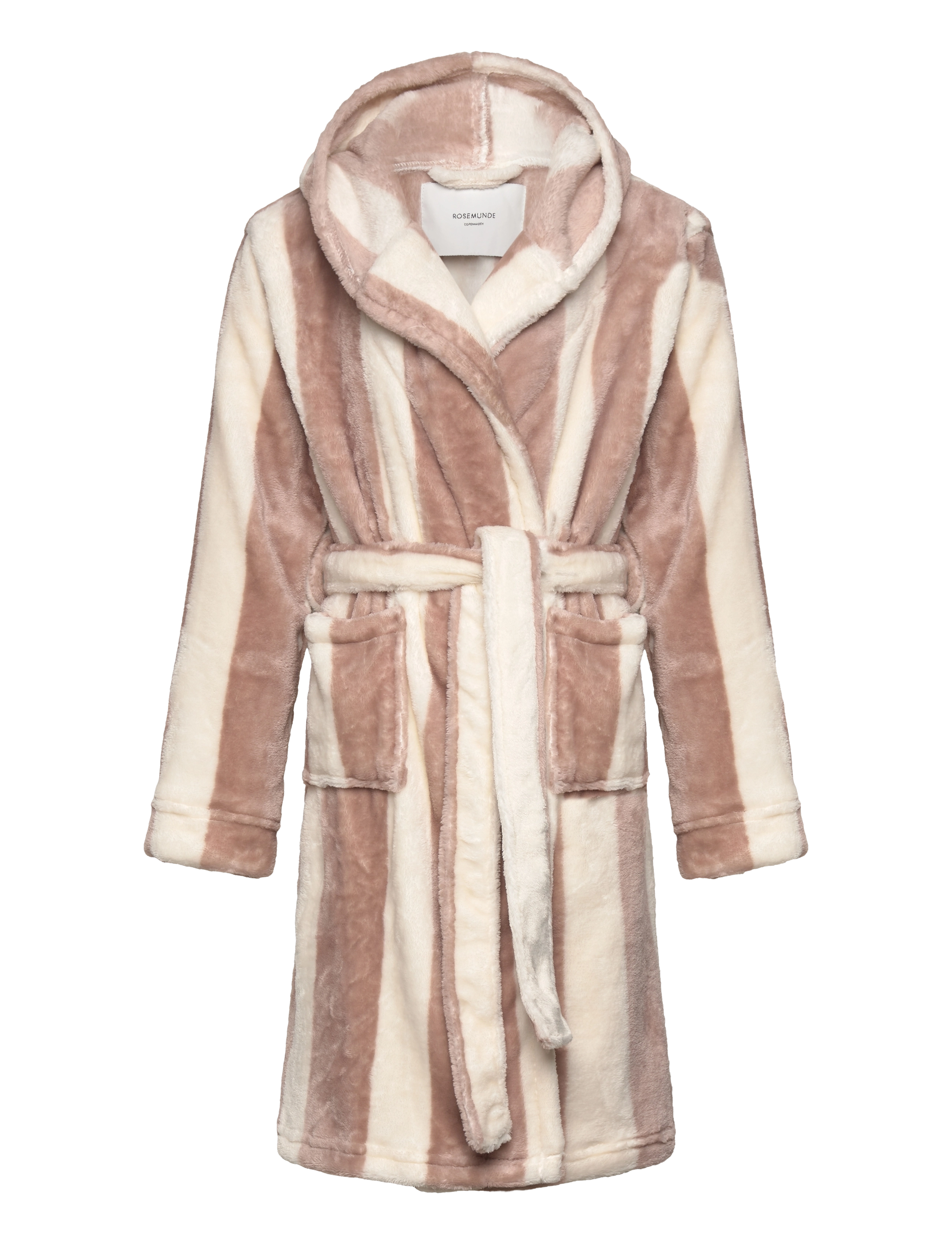 Rosemunde Kids RHFlurry Kids Hooded Fleece Robe - Deals - POWDER STRIPE PRINT / beige