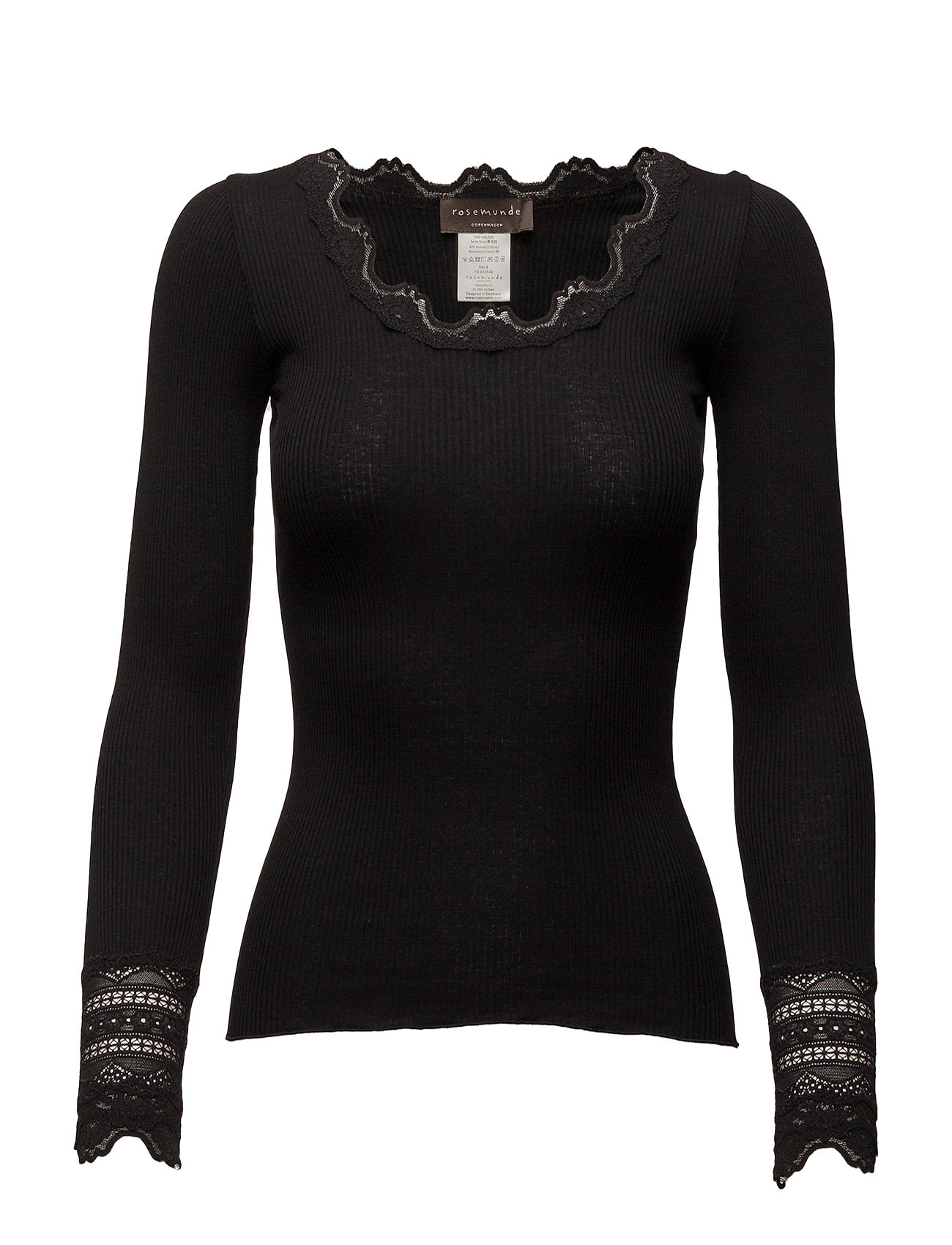 Rosemunde Rwbenita Silk Ls O-Neck Lace T-Shirt - - XS 1