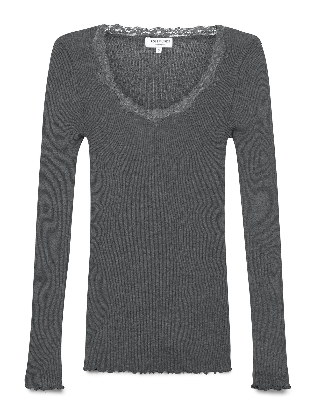 Rosemunde Rwbabette Silk Ls U-Neck Lace T-Shirt - - XS 1