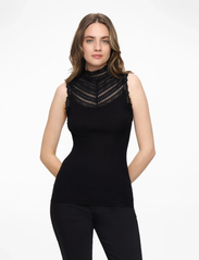 Rosemunde Rwbenita Silk Sl Turtleneck Lace Top (ROS4507) - Tops