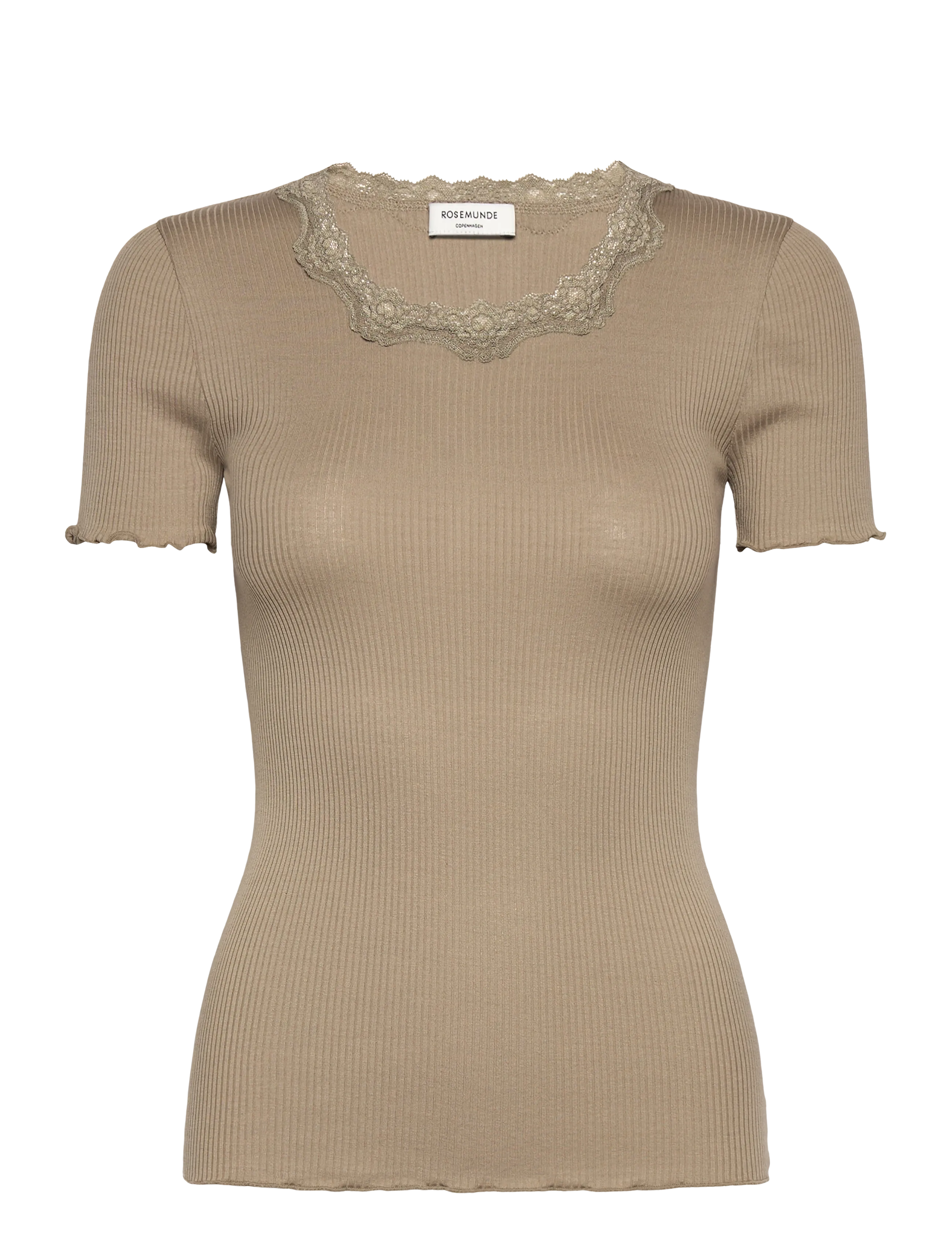 ROSEMUNDE Rwbeatha Silk Ss Strickjacke T-Shirt Beige - S - Damen