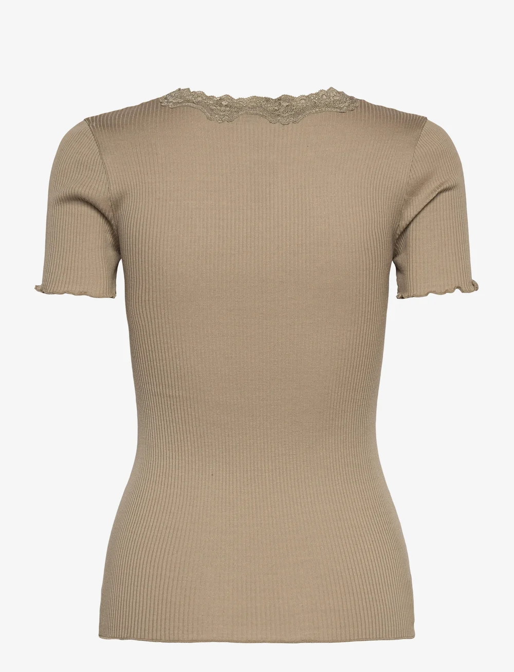 Rosemunde - RWBeatha Silk SS Lace T-shirt - t-shirts - laurel oak - 1