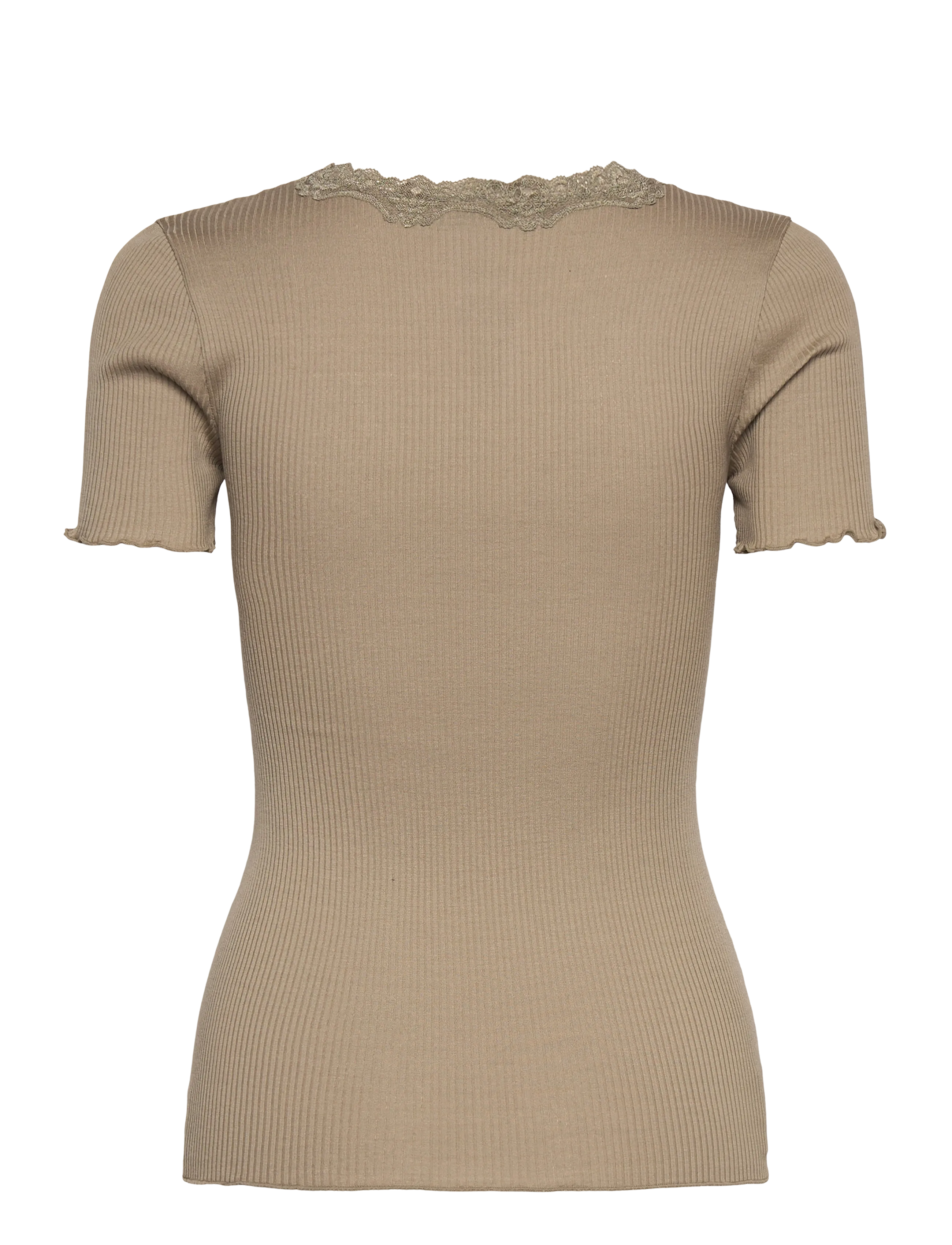 Rosemunde - RWBeatha Silk SS Lace T-shirt - t-shirts - laurel oak - 1