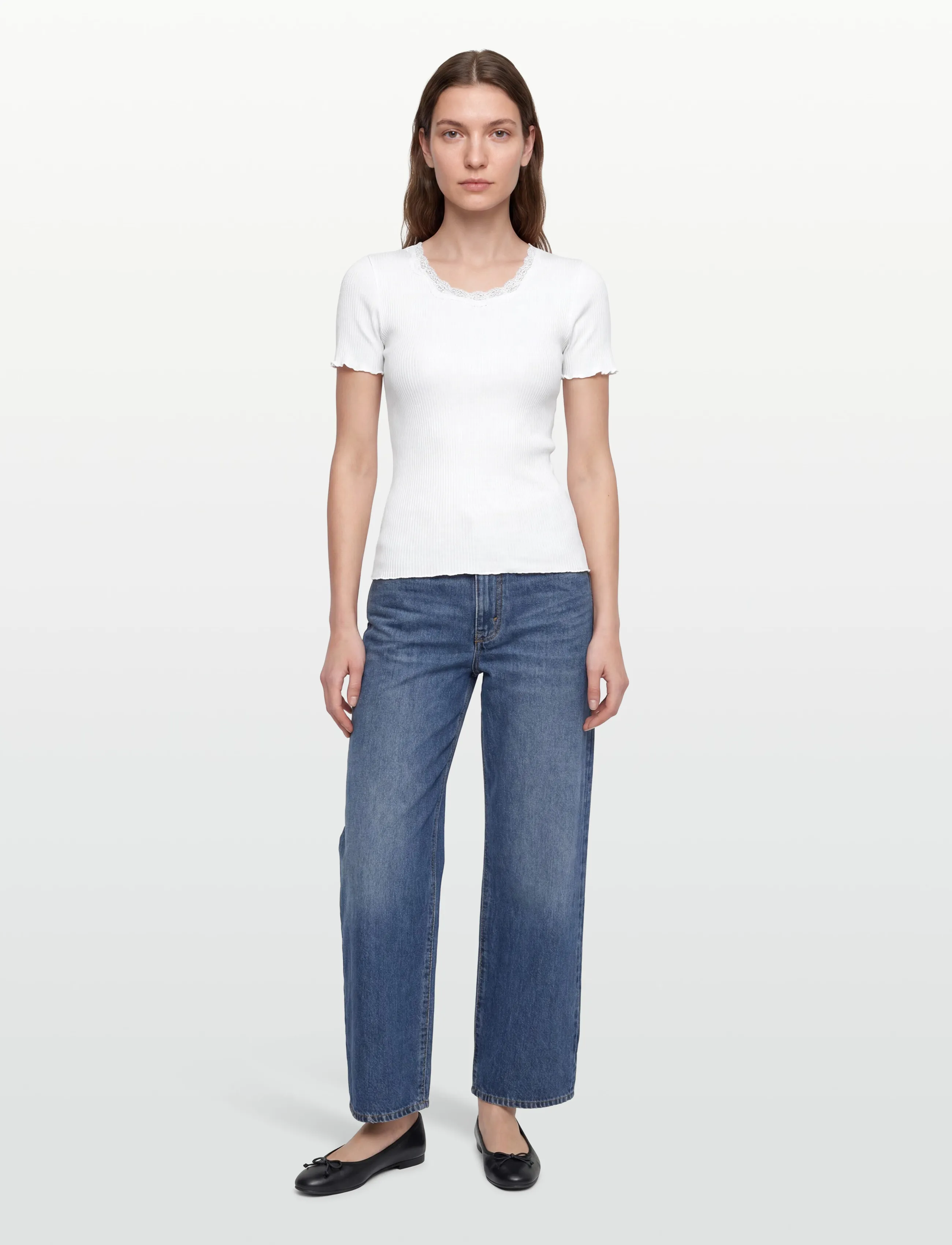 Rwbeatha Silk Ss Lace T-Shirt