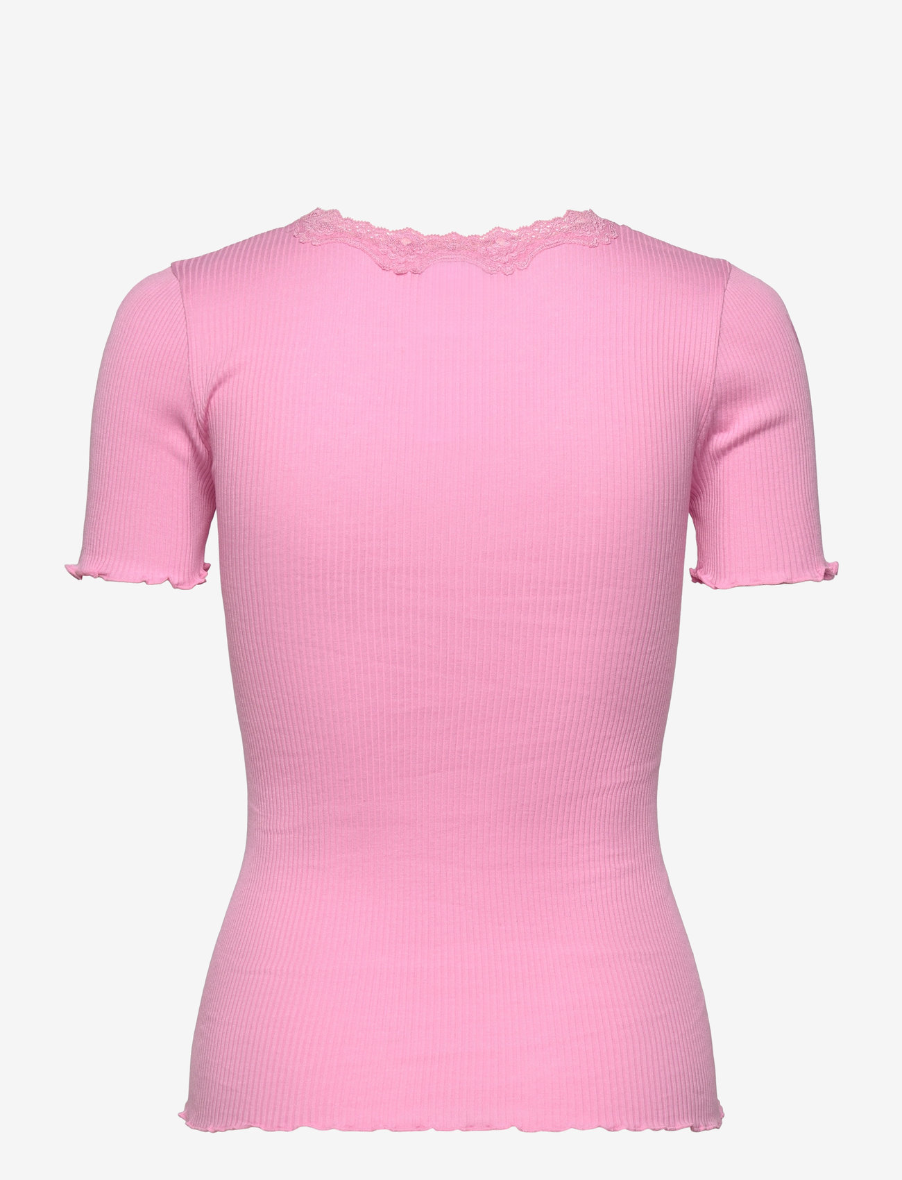 Rosemunde - RWBeatha Silk SS Lace T-shirt - t-särgid - prism pink - 1