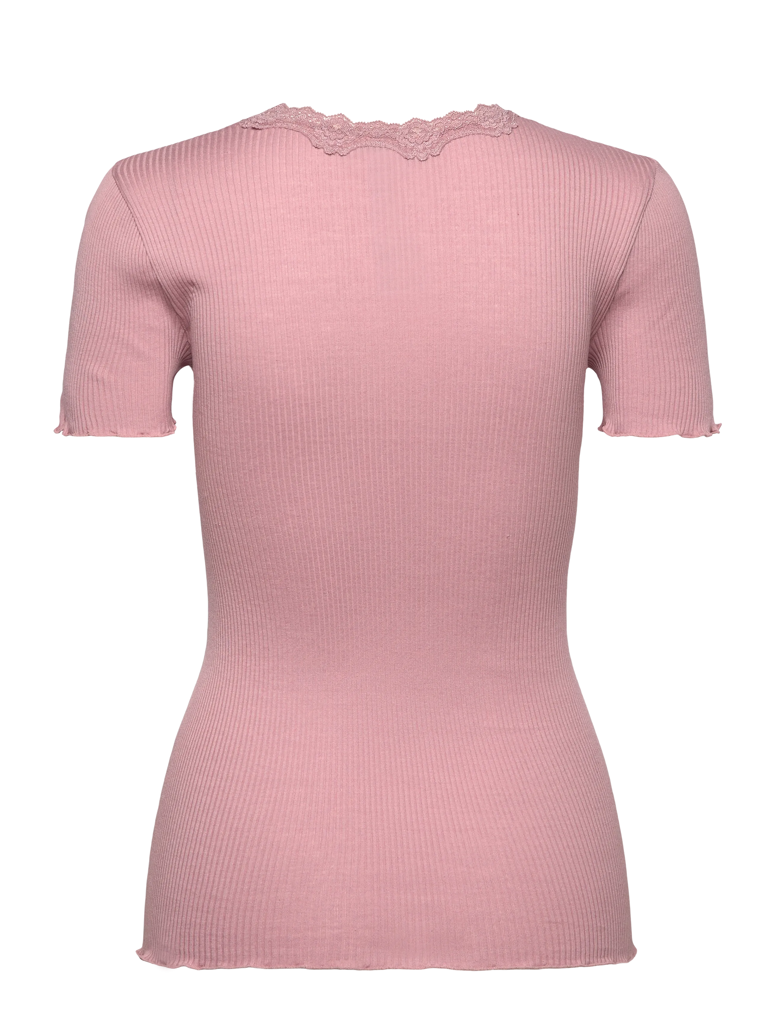 Rosemunde - RWBeatha Silk SS Lace T-shirt - t-skjorter - woodrose - 1