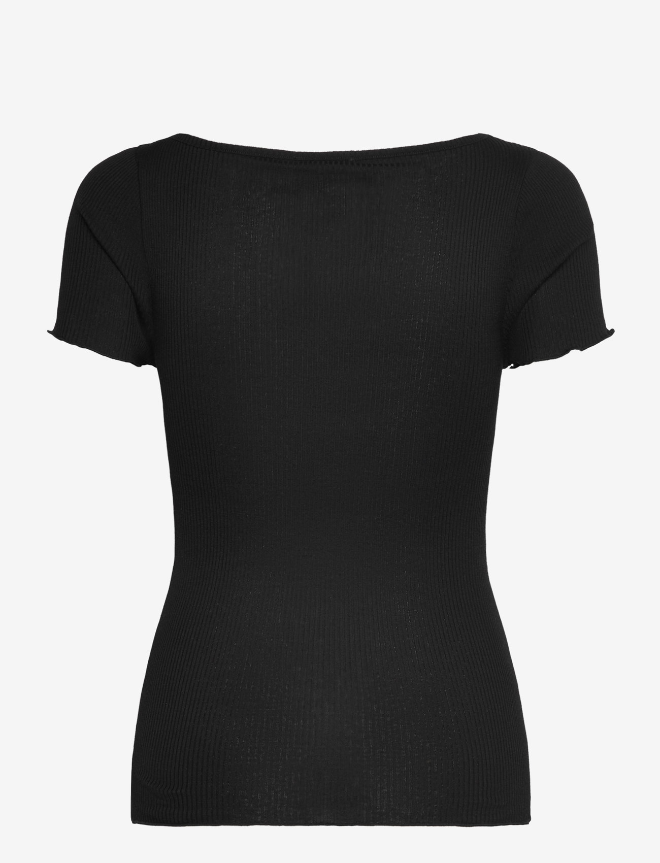 Rosemunde - RWBenita SS Regular V-neck T-shirt - t-shirts - black - 1