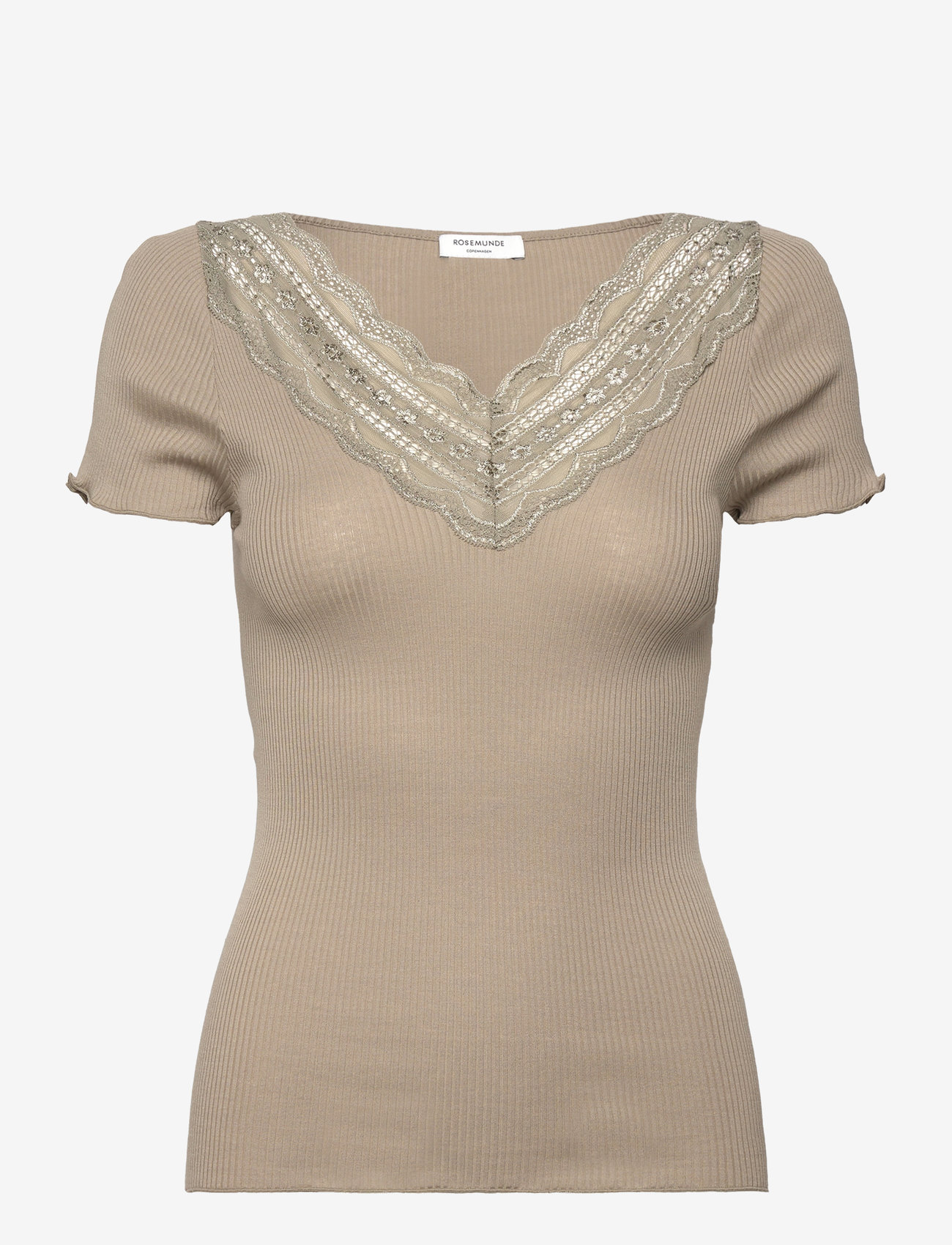 Rosemunde - RWBenita SS Regular V-neck T-shirt - t-shirts - laurel oak - 1