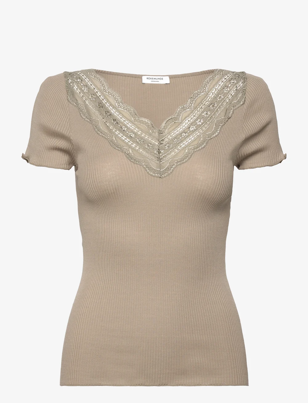 Rosemunde - RWBenita SS Regular V-neck T-shirt - t-shirts - laurel oak - 1