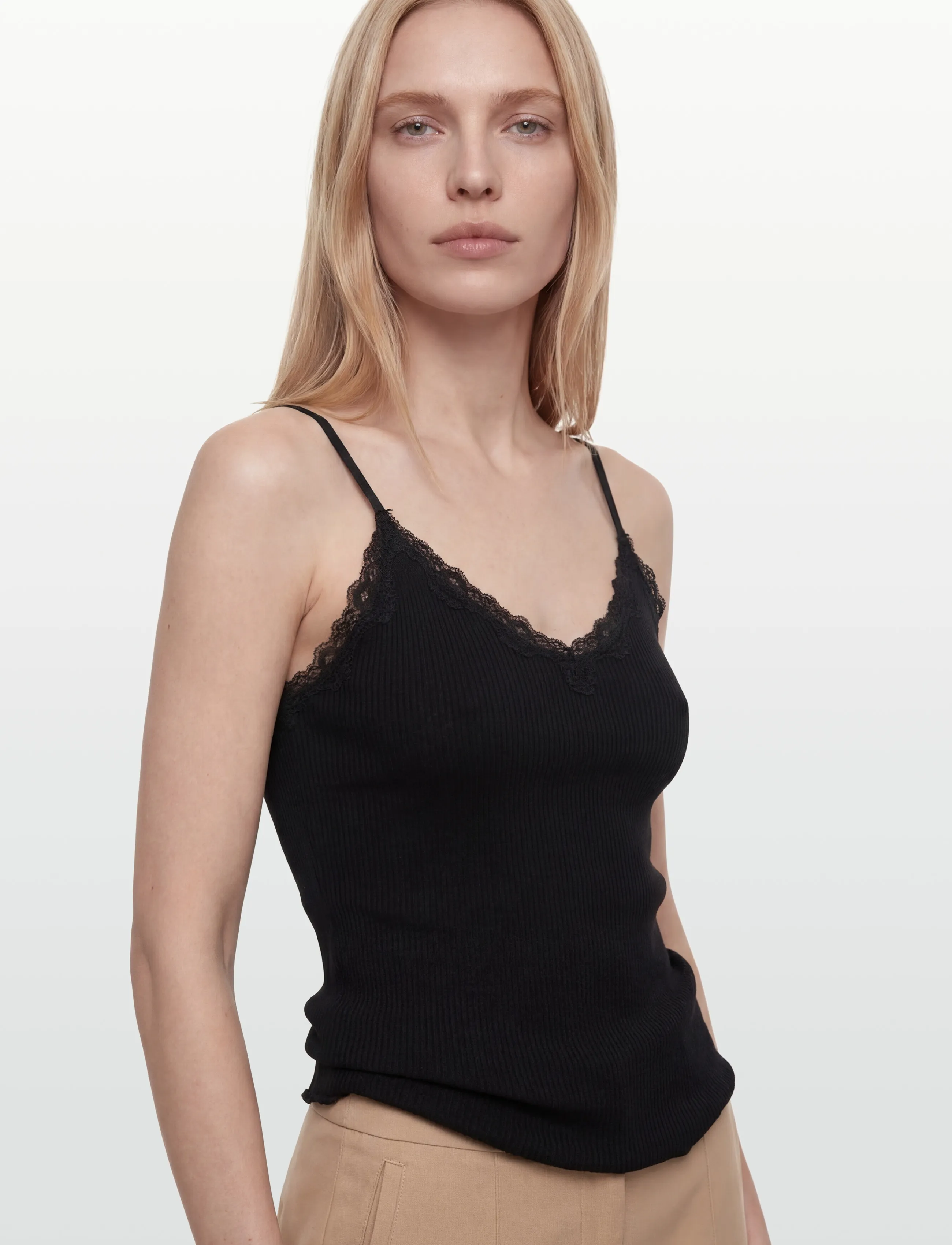 Rosemunde - RWBeatha SL Regular Singlet Top - topid ja varrukateta alussärgid - black - 3
