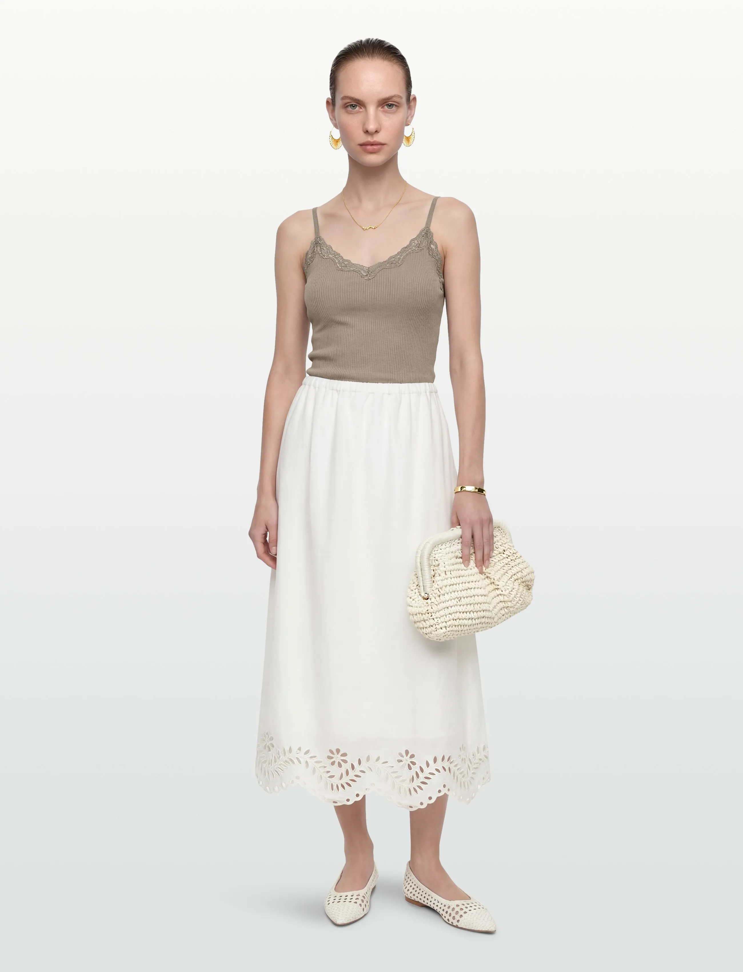 Rosemunde RWBeatha SL Regular Singlet Top - T-shirts & Tops - DRIED SAGE / khaki/green